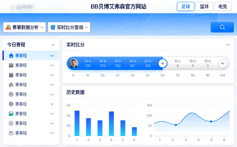 BB贝博艾弗森官方网站赛事数据分析与实时比分查询界面示意图
